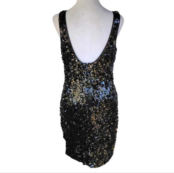 Nordstrom JS Boutique Black All Over Sequin Sheath Midi Dress Size 10 - Picture 5 of 9